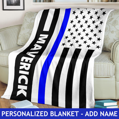 Personalized Thin Blue Line Blanket # 2