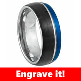 Police Ring - Three-Tone Tungsten Ring
