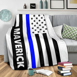 Personalized Thin Blue Line Blanket 2