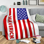 Personalized American (USA) Flag Blanket