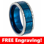Blue Ion Plated Tungsten Police Ring