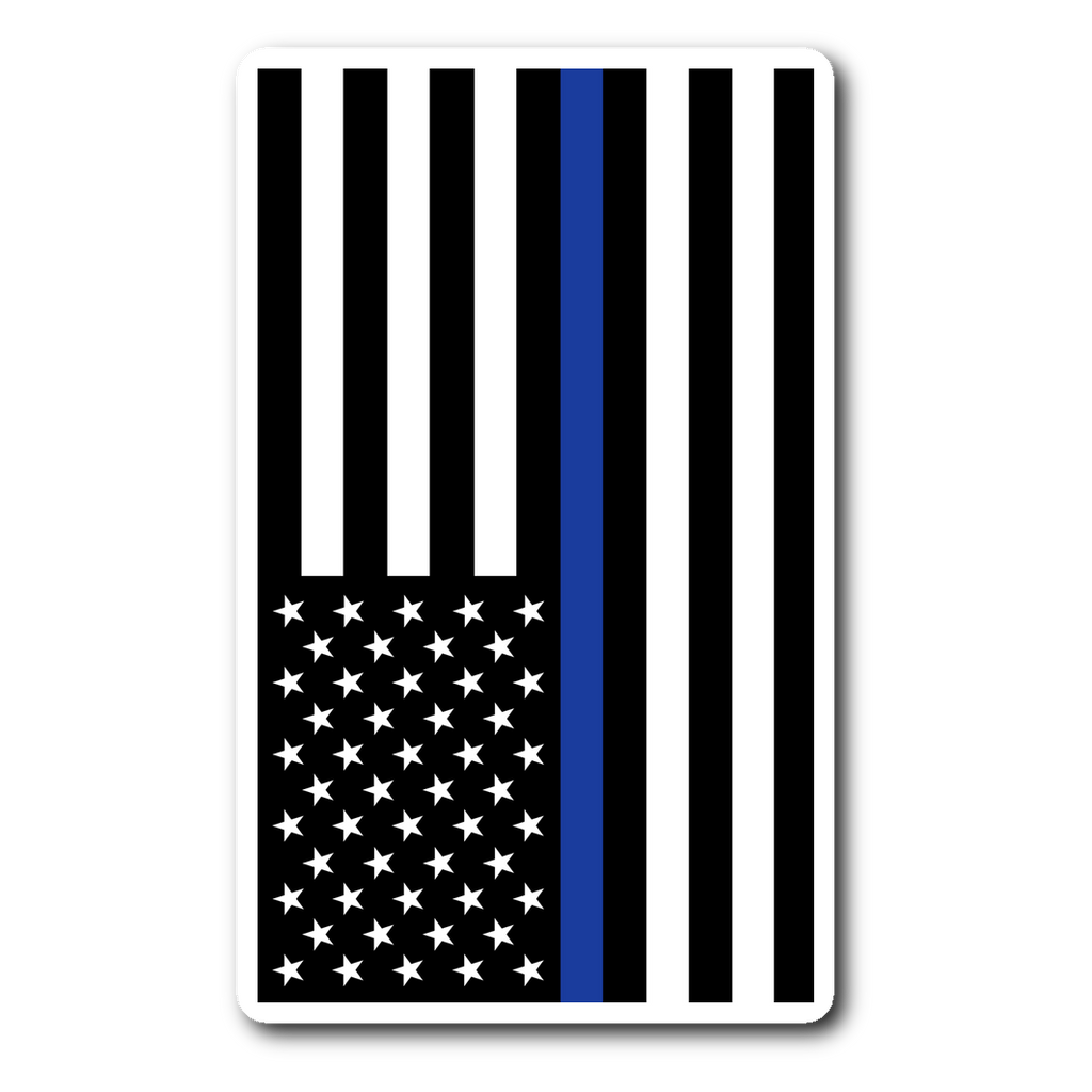 thumbnail image 2 of Black & White American Flag Thin Blue Line Decal – 3.75x2.25 Inches – Sticker Tiger 2 of 4