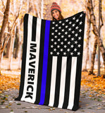 Personalized Thin Blue Line Blanket 1