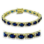Thin Blue Line Gold Brass Bracelet
