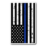 Thin Blue Line American Flag Distressed Sticker