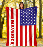Personalized American (USA) Flag Blanket