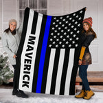 Personalized Thin Blue Line Blanket 1