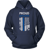 Proud supporter Thin Blue Line Flag Hoodies