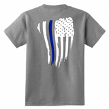 Youth Thin Blue Line American Flag Shirt - Kids