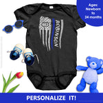Personalized Thin Blue Line Flag Onesie