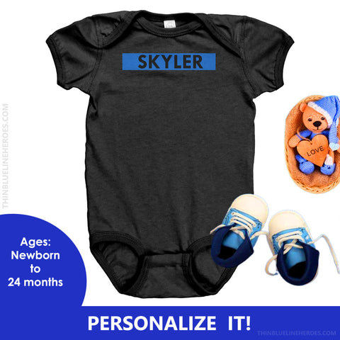 Personalized Thin Blue Line Onesie