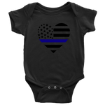 Thin Blue Line Heart - Infant Baby Onesie Bodysuit