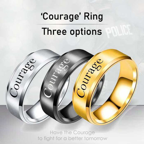 Courage - 8mm Solid Stainless Steel Comfort Fit Ring - 3 Colors