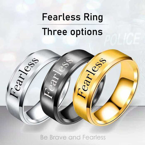 Fearless - 8mm Solid Stainless Steel Comfort Fit Ring - 3 Colors