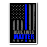 Blue Lives Matter - Thin Blue Line Flag - Sticker/Decal