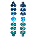 Thin Blue Line Bermuda Drop Earrings with Swarovski Crystals