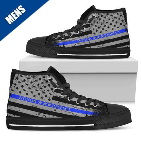 Men's - Honor Respect Thin Blue Line - High Top Shoes