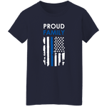 "Proud family" - Women's Thin Blue Line Flag Shirt - DL1