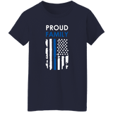"Proud family" - Women's Thin Blue Line Flag Shirt - DL1