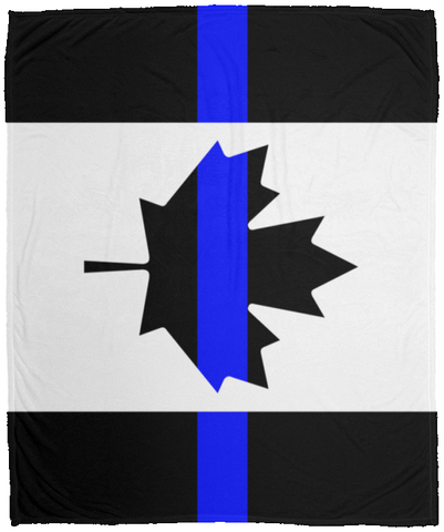 Personalized Thin Blue Line Canada Blanket - Regular -  60x50