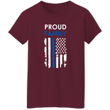 "Proud family" - Women's Thin Blue Line Flag Shirt - DL1