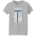 "Proud family" - Women's Thin Blue Line Flag Shirt - DL1