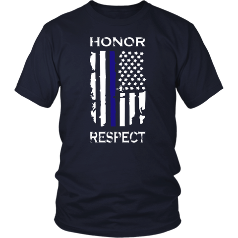 Honor Respect Thin Blue Line Flag Shirts
