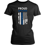 "Proud supporter" - Thin Blue Line Flag Shirt + Hoodies