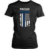 "Proud supporter" - Thin Blue Line Flag Shirt + Hoodies