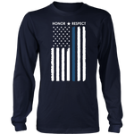 Thin Blue Line Flag Honor Respect Shirt + Hoodies