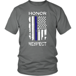 "Honor Respect" Thin Blue Line Flag Shirt + Hoodies