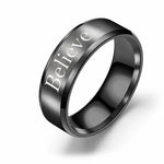 Believe - 8mm Solid Stainless Steel Comfort Fit Ring - 3 Colors