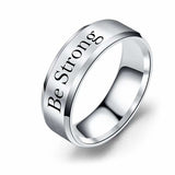Be Strong - 8mm Solid Stainless Steel Comfort Fit Ring - 3 Colors