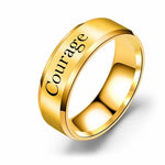 Courage - 8mm Solid Stainless Steel Comfort Fit Ring - 3 Colors