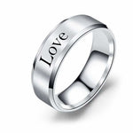 LOVE - 8mm Solid Stainless Steel Comfort Fit Ring - 3 Colors