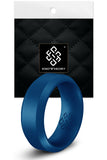 Thin Blue Line Ring - Midnight Blue Bevel Comfort Fit Silicone Ring