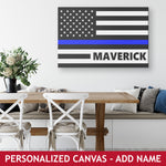 Personalized Thin Blue Line Canvas - 1