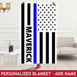 Personalized Blanket - Thin Blue Line Flag