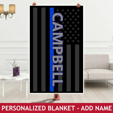 Personalized Blanket - Flag - Add Name