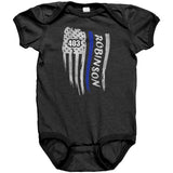 Personalized Thin Blue Line Flag Onesie