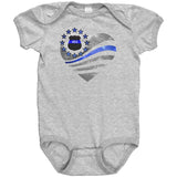 Personalized Thin Blue Line Heart Onesie