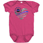 Personalized Thin Blue Line Heart Onesie