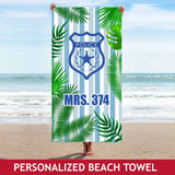 Personalized Beach Towel - Mrs - Tropical