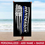 Personalized Beach Towel - Waving Flag