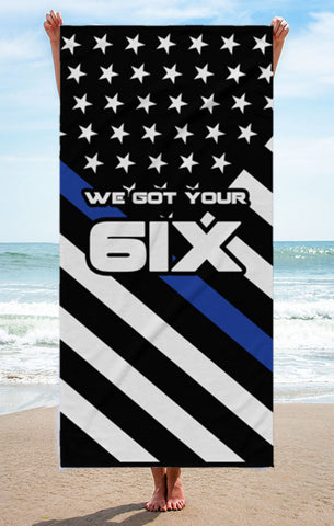 We Got Your Six - Thin Blue Line Beach Towel