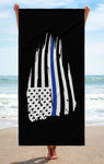 Thin Blue Line Flag Beach Towel - Type 1
