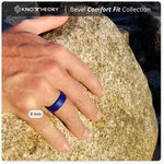 Thin Blue Line Ring - Indigo Bevel Comfort Fit Silicone Ring