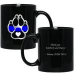 Custom Thin Blue Line Mug - K9 Heart - TK1