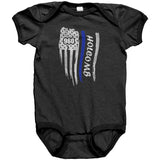 Personalized Thin Blue Line Flag Onesie - CH1-1