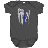 Personalized Thin Blue Line Flag Onesie - JS1